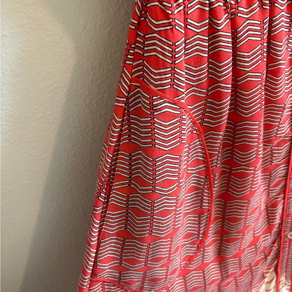Maeve Anthropologie Veronia Shirtdress Knee-Length Short-Sleeves Women’s XS Red - Picture 5 of 9